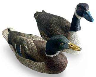 2pc. Signed Hand-Carved Wooden Ducks
