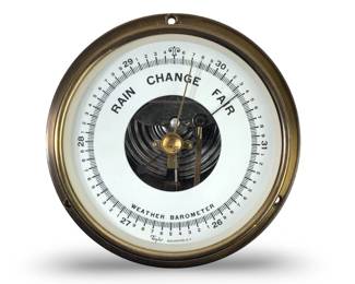 Vintage Taylor 6 3/4in Brass Weather Barometer