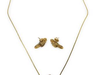14K Yellow Gold & Diamond Sandal Jewelry Set