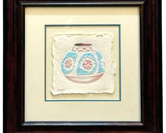 Signed Anasazi Handmade Papercast Pottery Art