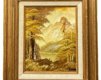 Signed Forest Landscape Oil on Panel