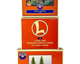 3pc Lionel Service Center/Campfire/Lumberjacks Set