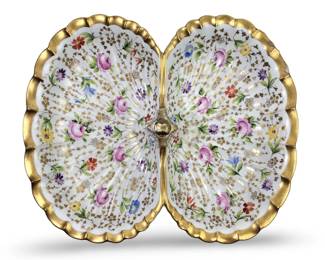 Antique Meissen Painted Divided Porcelain Dish