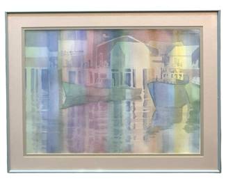 Signed Val Persoon Pastel Watercolor Painting