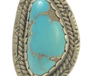 Copper King Silver Turquoise Navajo Ring