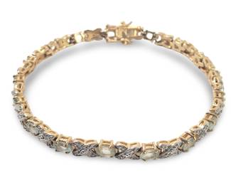 Sterling Silver Blue Topaz Tennis Bracelet