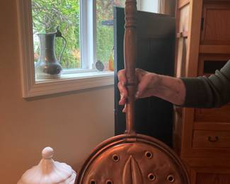 Antique French copper warmer