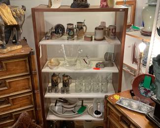 Pressed wood and metal shelving unit - 36x66x15 - $150 + tax