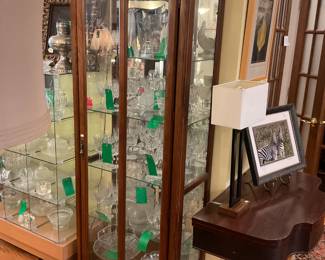 Glass and wood China cabinet - 38x15x80 - $100 + tax