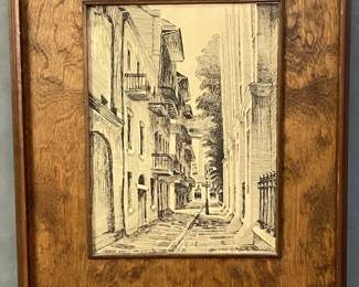 Pirates Alley Pen and Ink Drawing Signed
