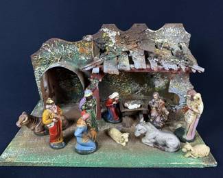 Vintage Ceramic Nativity Set West Germany