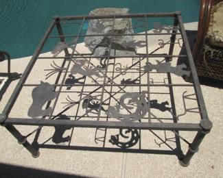 Iron Table, Sculpted Animal & Southwest Themes, No Glass!