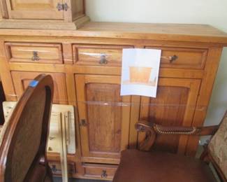 Tall Storage Cabinet Plus 2-Matching Pieces: Small Chest & 82" Buffet/Credenza