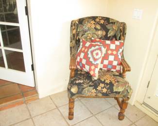 2-Arm Chairs, Modified Wing-Back, Wood Frame & Tack Details