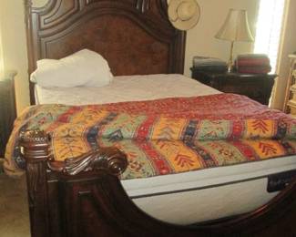 Queen-Size Linens. Bed & Headboard, 65" X 78" High