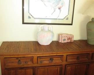 Rustic Credenza or Buffet, 82" X 21" X 33"