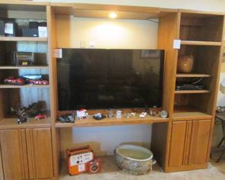 Entertainment Center, 98" X 20" X 75" High. 55" Samsung TV
