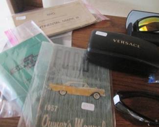 Vintage Auto Manuals: Ford, Chevy, Continental Plus Versace Sunglasses
