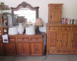3-Matching Pieces: Credenza/Buffet, Storage Cabinet & Small Chest