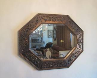 Vintage Ornate Octagonal Wall Mirror