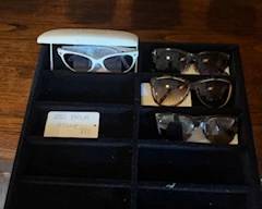 White Versace $175 Black Tom ford $300 Ted Lapidus $100 Maui Jim $30
