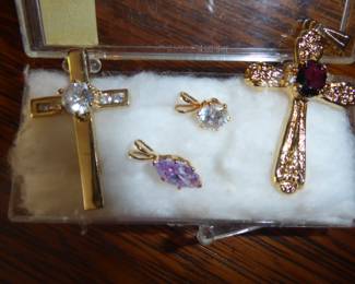 Jeweled Crucifixes & Pendants