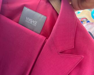 Versace magenta power suit