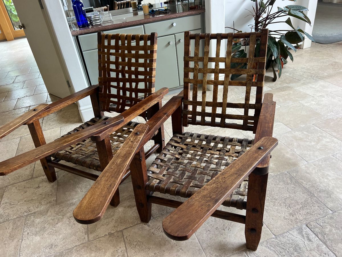 Antique Colonial Style African wood arm chairs