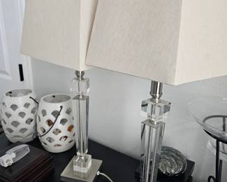 Plexiglass lamps, pair