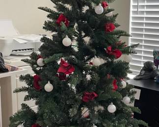 flat wall hugging Christmas tree with light, approximate 4 feet
