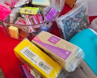 Polymer clay, small and large portions, lots of colors