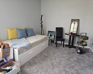 view of the extendable IKEA bed