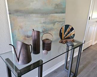 modern glass entry table  