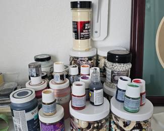crafters and painters, lots of acrylics and other paints