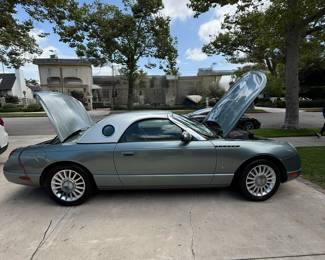 2004 Ford Thunderbird Pacific Coast Roadster, Edition Limited to 1000
Edition Number 537 of 1000
Mileage: 25,409
Color: Monterey Mist Green, features ash metallic removable hard top
Condition: Fair / Good
$15,000