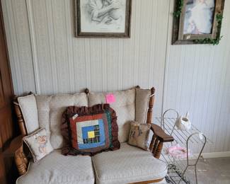 Vintage Maple Rocking Love Seat