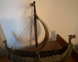 Iron Art Co. Bronzed Model Viking Ship