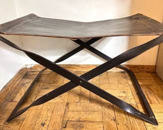 Vintage Wrought Iron & Leather Folding Camp Stool
Lot #: 172