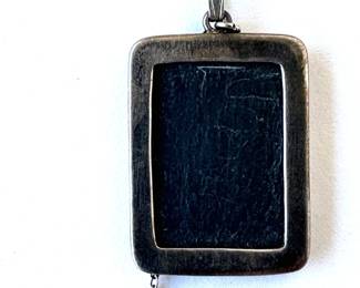 Antique Sterling Silver Slate Blackboard & Pencil Pendant Necklace With Modern Chain (8.7g)
Lot #: 98