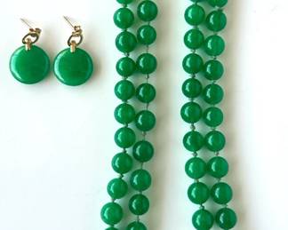 Jade Knotted Necklace (74 Grams) & Button Jade Earrings With 14k Posts & Backs (5 Grams)
Lot #: 61