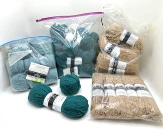Elite Yarns Cashmere Yarn In 3 Colors: Tan (approx. 700 Grams) (approx. 650 Grams) Seafood (Approx. 400 Grams)
Lot #: 180