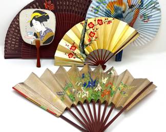 Lot Of 5 Asian Paper Fans: 4 Folding
Lot #: 184