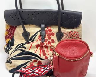 Dries Van Noten Raw Silk & Leather Carpetbag , Italy & New With Tags Red Shoulder Bag By Pretty Simple
Lot #: 164