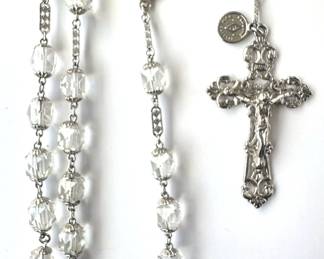 2 Rosaries: French Crystal & Sterling Silver With Crucifix Detached (56.8g) & Vintage Black Stone Wood (20.4g)
Lot #: 118