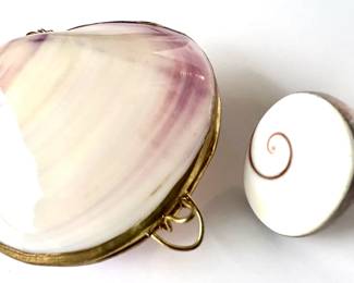 Sterling Shell Ring, Size 6.5 (10 Grams) & Shell Trinket Container (36 Grams)
Lot #: 120