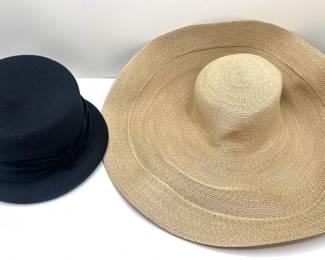 2 Vintage Patricia Underwood Hats: Felt Fedora & Straw With Wide Brim
Lot #: 111