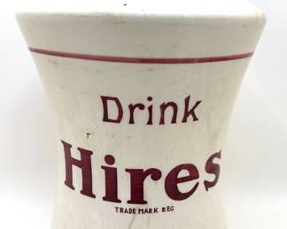 Antique Hires Root Beer Syrup Soda Fountain Dispenser Porcelain Jar With Metal Pump
Lot #: 133