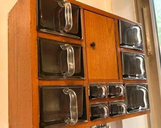 Antique Wooden & Glass Spice Cabinet With 10 Handled Glass Drawers Purchased At The Paris Flea Market
Lot #: 28