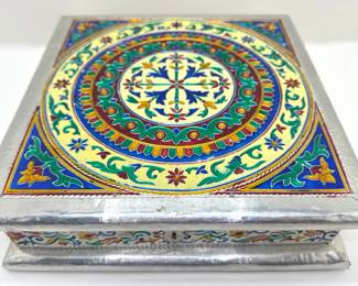 Metal & Enamel Box With Velvet Lining, Made In India
Lot #: 102