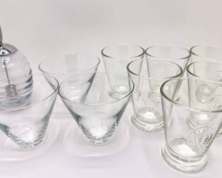5 La Rochere France Crown Glasses, 1 Alessi Italy Honey Jar & 3 Libbey Vintage Cocktail Glasses
Lot #: 174